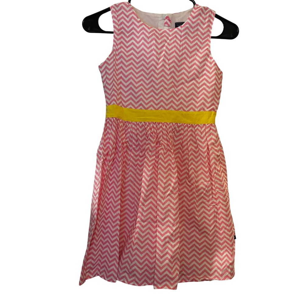 Tooby Doo New York Girls‎ Sundress Sz 12 /152 Pink White Designer Party